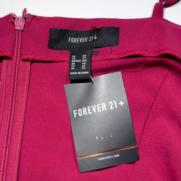 NEW Forever 21 Plus Bow Front Sheath Dress 2X Pink Sleeveless Cocktail Plus M04X - Picture 5 of 7